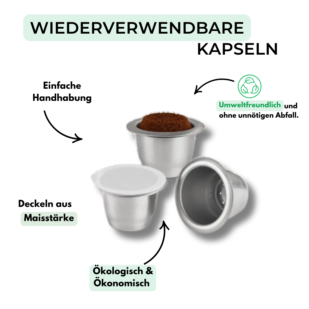 Pack: Kaffeepaket + wiederverwendbare Pads