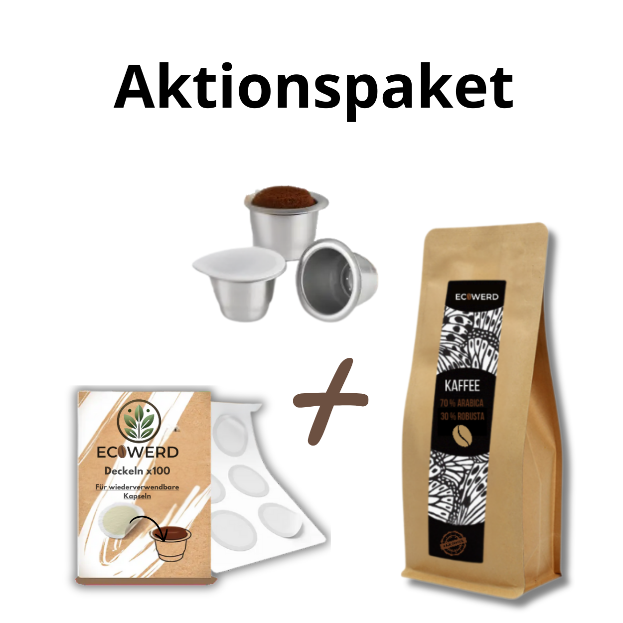 Pack: Kaffeepaket + wiederverwendbare Pads