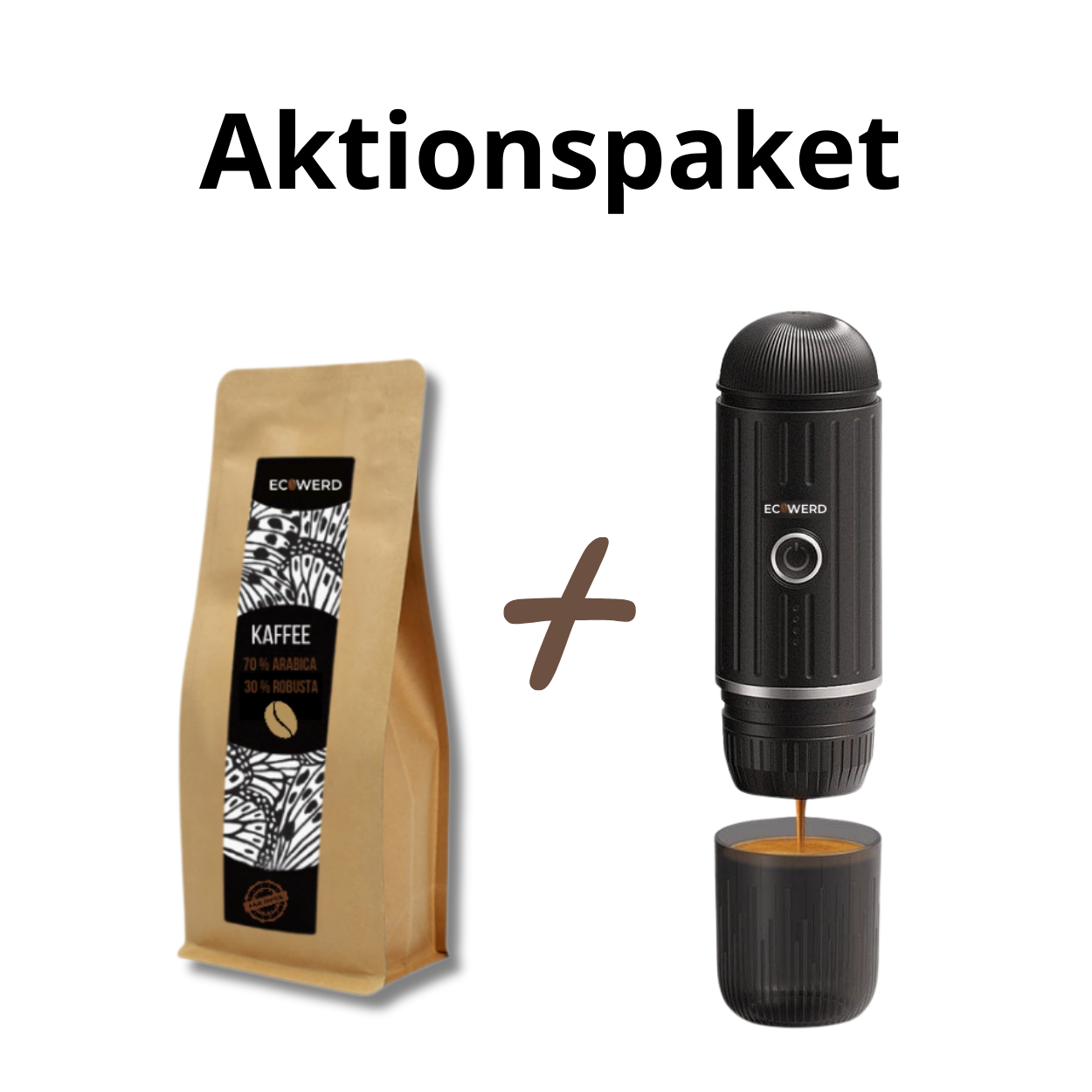 Pack : Kaffee + Tragbare Kaffeemaschine